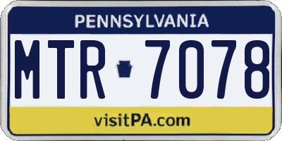PA license plate MTR7078