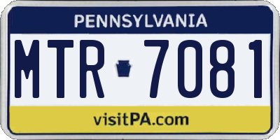 PA license plate MTR7081