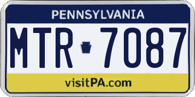 PA license plate MTR7087