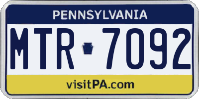 PA license plate MTR7092