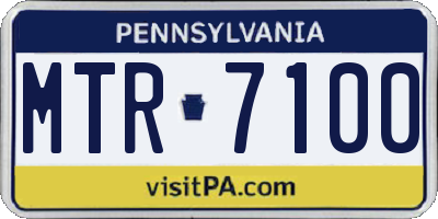 PA license plate MTR7100