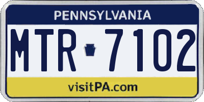 PA license plate MTR7102