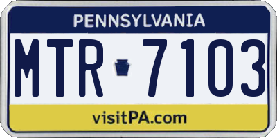 PA license plate MTR7103