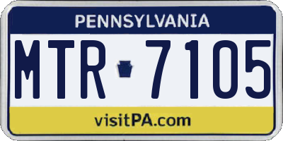 PA license plate MTR7105