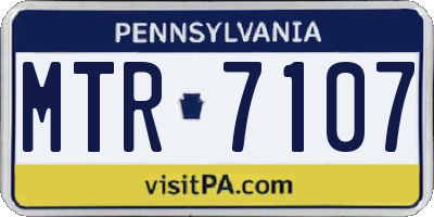 PA license plate MTR7107