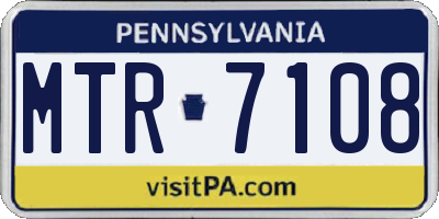 PA license plate MTR7108