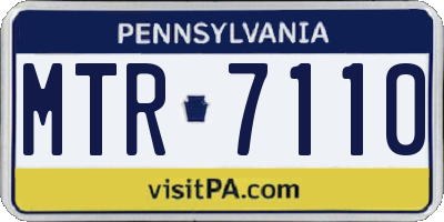 PA license plate MTR7110