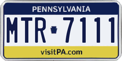 PA license plate MTR7111