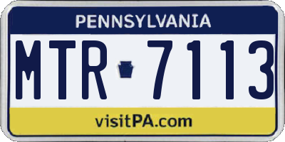 PA license plate MTR7113