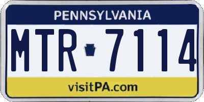 PA license plate MTR7114