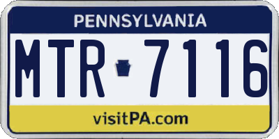 PA license plate MTR7116
