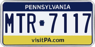 PA license plate MTR7117