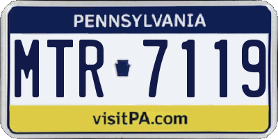 PA license plate MTR7119