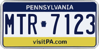 PA license plate MTR7123