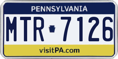 PA license plate MTR7126
