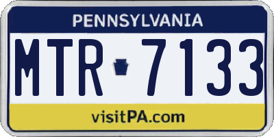 PA license plate MTR7133