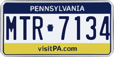 PA license plate MTR7134