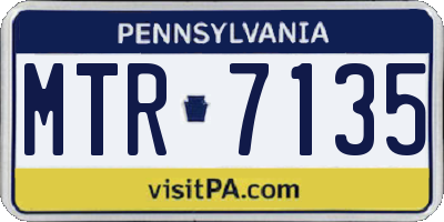 PA license plate MTR7135