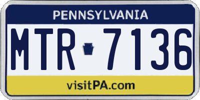 PA license plate MTR7136