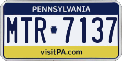 PA license plate MTR7137