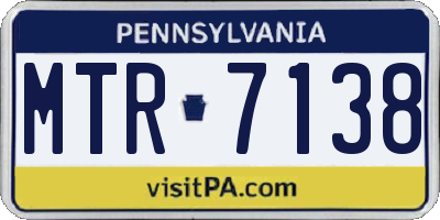 PA license plate MTR7138