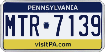 PA license plate MTR7139