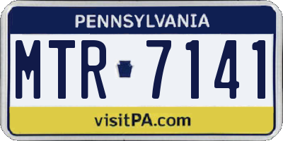 PA license plate MTR7141