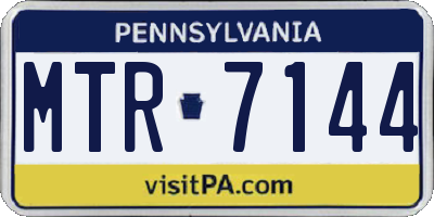 PA license plate MTR7144