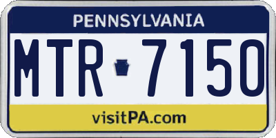 PA license plate MTR7150