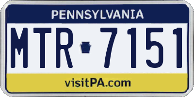 PA license plate MTR7151