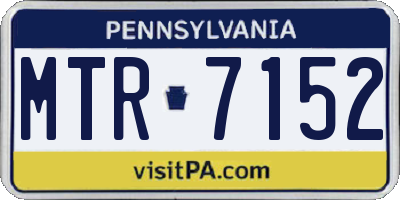 PA license plate MTR7152