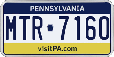 PA license plate MTR7160