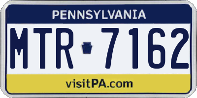 PA license plate MTR7162