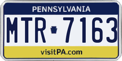 PA license plate MTR7163