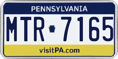 PA license plate MTR7165