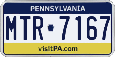 PA license plate MTR7167