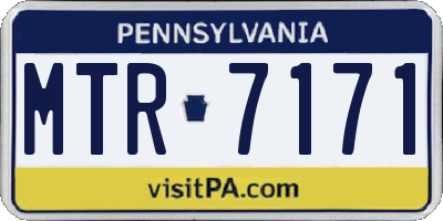 PA license plate MTR7171