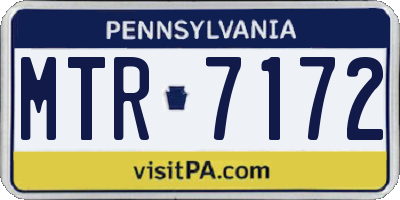 PA license plate MTR7172