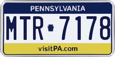 PA license plate MTR7178
