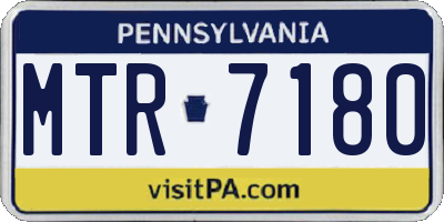 PA license plate MTR7180