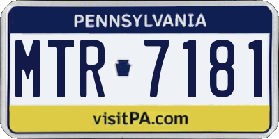 PA license plate MTR7181