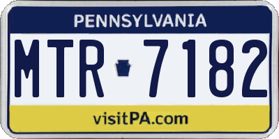 PA license plate MTR7182