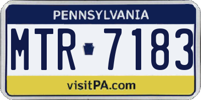 PA license plate MTR7183