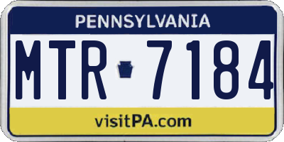 PA license plate MTR7184