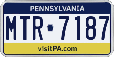 PA license plate MTR7187
