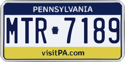PA license plate MTR7189