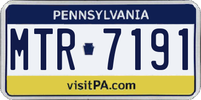 PA license plate MTR7191