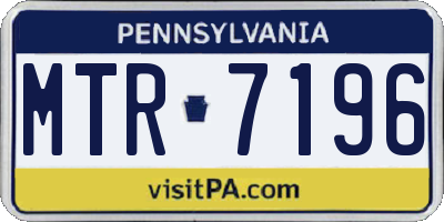 PA license plate MTR7196