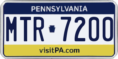 PA license plate MTR7200
