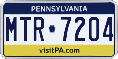 PA license plate MTR7204